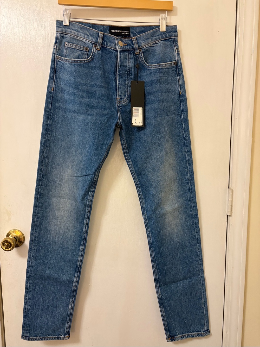 The Kooples Skinny Jeans in Blue Denim with Contrast Stitching